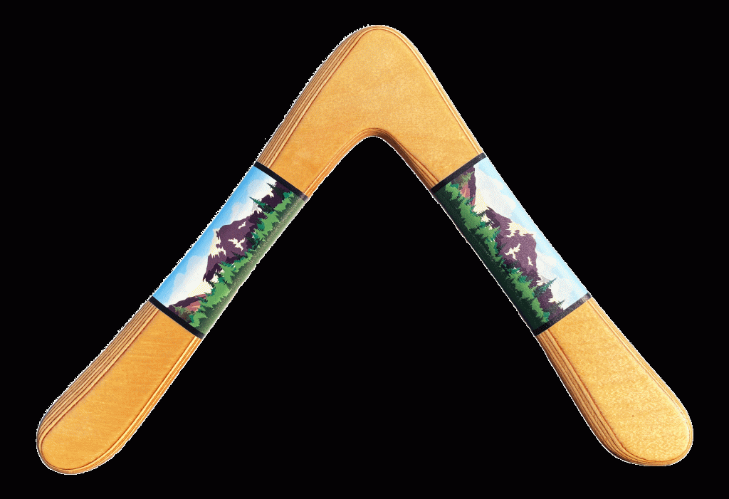 Crested Butte Wooden Boomerang - Great sport boomerang for beginners