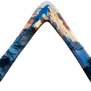 Everest Boomerang - Large wooden boomerangs with Everest mountain art!