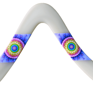 Decorated Glow in the Dark Lefty Boomerangs - Molded Left Handed boomerangs