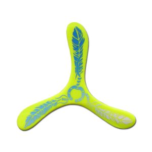 Round Robin Boomerang - Plastic boomerangs with feather art