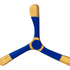 Wood boomerangs for kids - Blue Triblader Boomerang